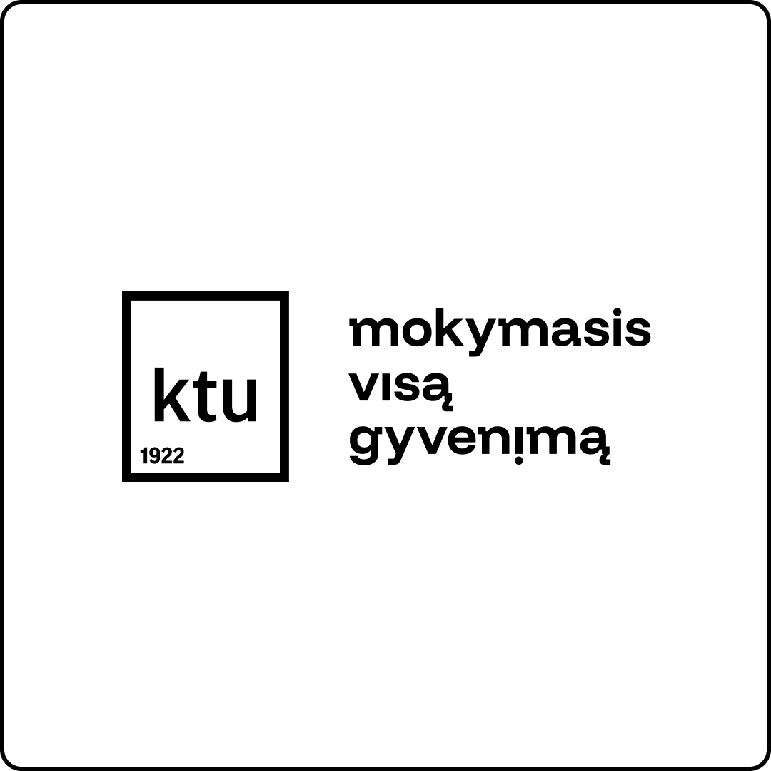 KTU Mokymosi visą gyvenimą centro logotipas, perteikiantis universiteto įsipareigojimą švietimui ir kompetencijų stiprinimui visais karjeros etapais.