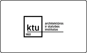 KTU Architektūros ir statybos instituto logotipas, žymintis universiteto ekspertizę urbanistikos, statybos inžinerijos ir architektūros projektavimo srityje.