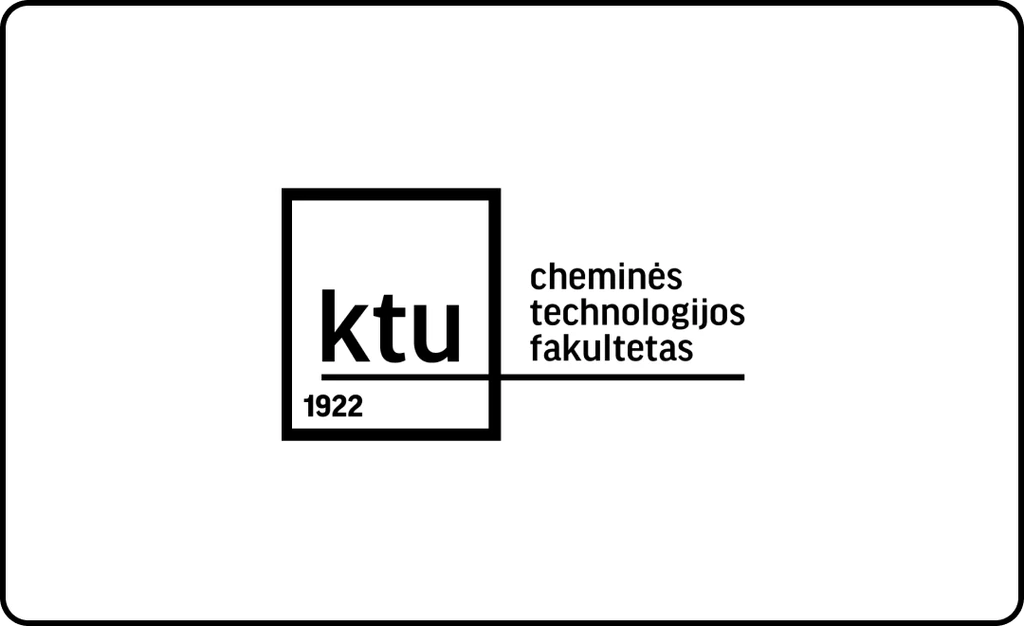 KTU Cheminės technologijos fakulteto logotipas, žymintis universiteto ekspertizę chemijos inžinerijos, pramoninės technologijos ir taikomųjų mokslų srityje.