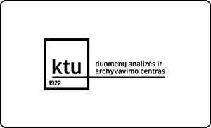 KTU Duomenų analizės ir archyvavimo centro logotipas, žymintis ekspertines kompetencijas didžiųjų duomenų apdorojimo, saugojimo ir archyvavimo technologijose.