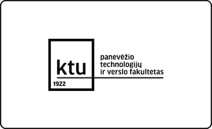 KTU Panevėžio technologijų ir verslo fakulteto logotipas, akcentuojantis taikomųjų technologijų bei verslo vadybos kompetenciją regioniniame ir tarptautiniame lygmenyje.