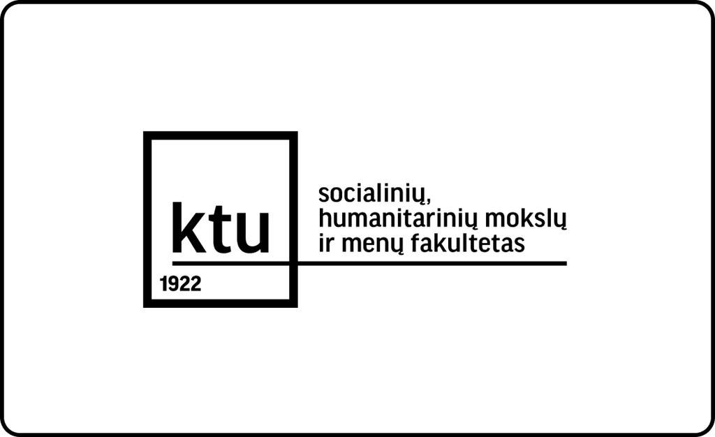 KTU Socialinių, humanitarinių mokslų ir menų fakulteto logotipas, perteikiantis universiteto kompetenciją kultūros, visuomenės mokslų, kūrybos ir humanistikos srityse.