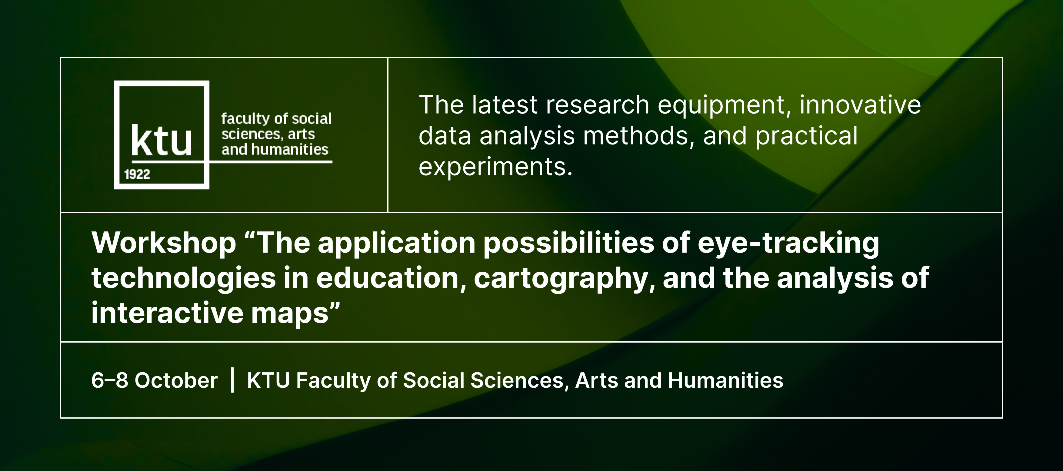 Workshop “The application possibilities of eye-tracking technologies in education, cartography, and the analysis of interactive maps”